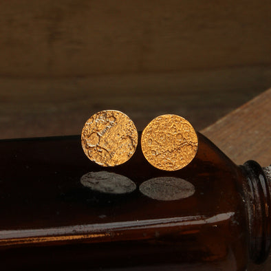 Tiny whole of the moon studs - 9ct gold