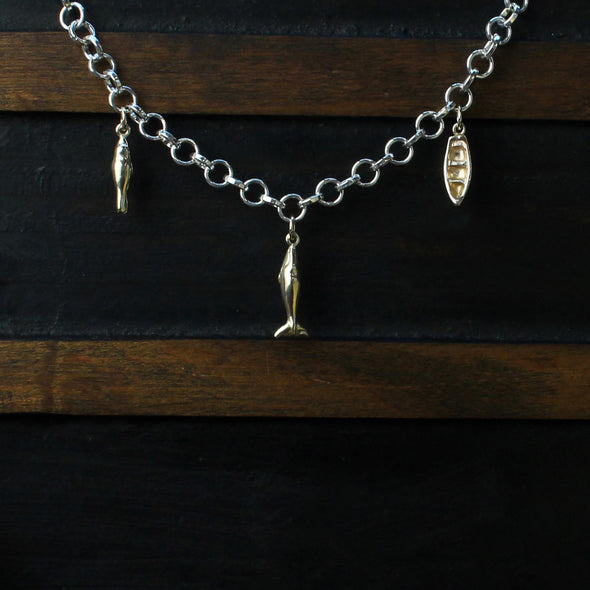 Wrist chain No. 2 with seafarers selection - solid 9ct gold