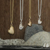 Large pebble heart - solid 9ct gold