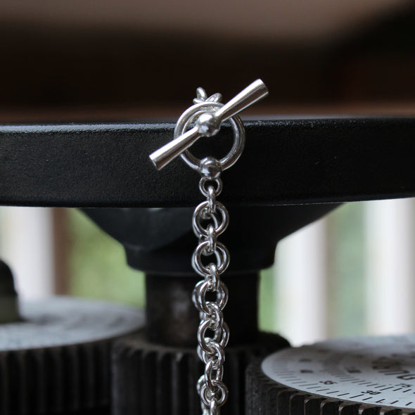 Handmade neck chain with cleat & boat ring - silver