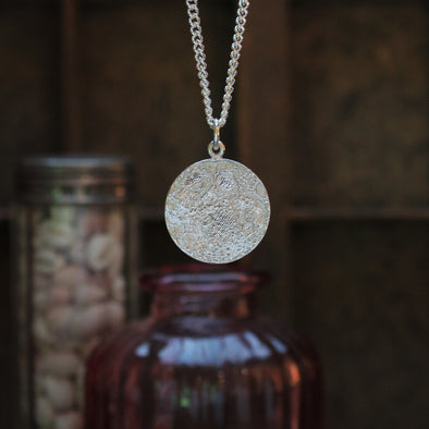 Small moon - light side, charm, silver
