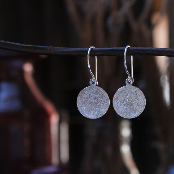 Mini moon 'whole of the moon' hooks - silver