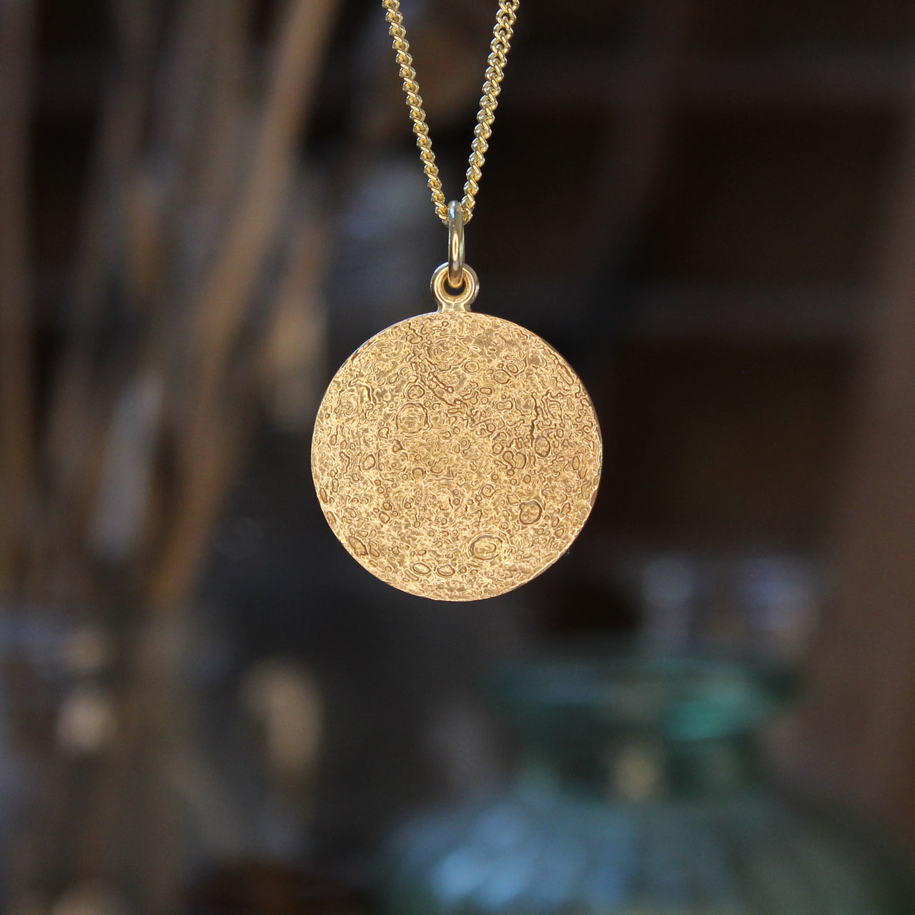 Small moon - dark side, solid 9ct gold