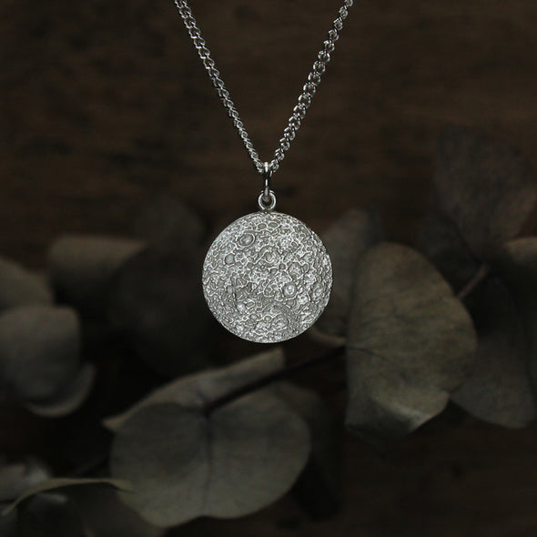 Mini moon - dark side, charm - silver