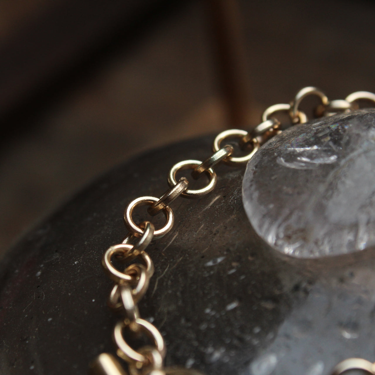 Gold wrist chain - No 2 with cleat & boat ring