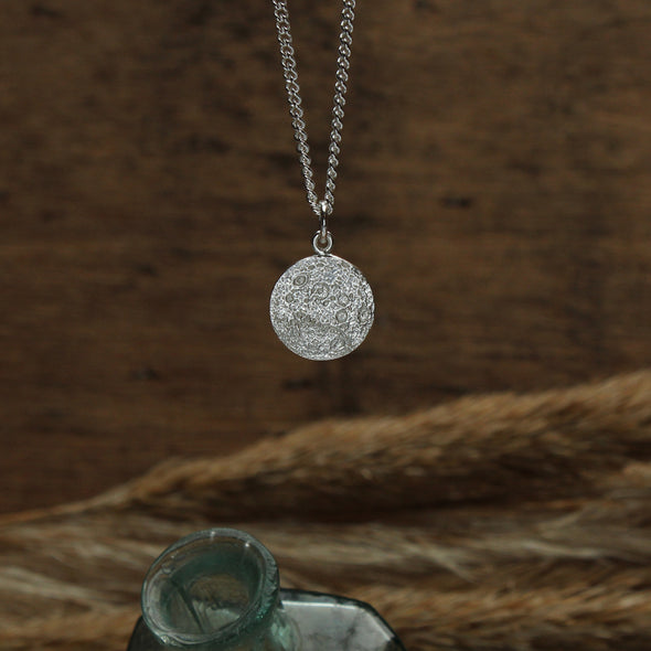 Tiny moon - dark side, charm - silver