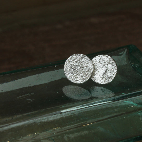Mini moon 'whole of the moon' studs - silver