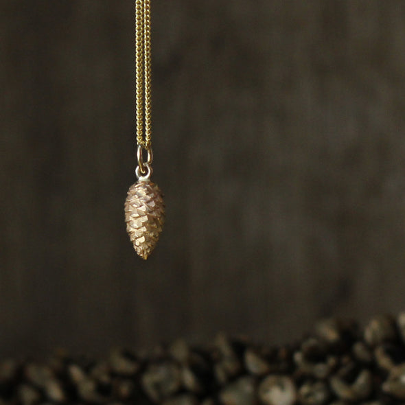 Pinecone - large - solid 9ct gold