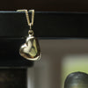Large pebble heart - solid 9ct gold