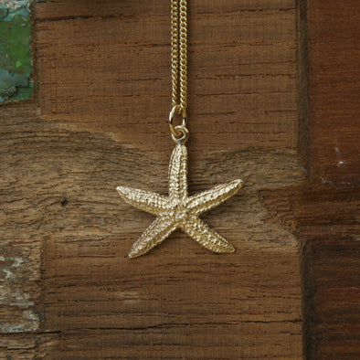 Small Scilly starfish - solid 9ct gold