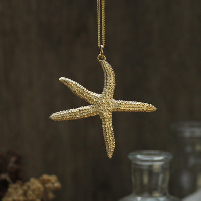 Large Scilly starfish - solid 9ct gold