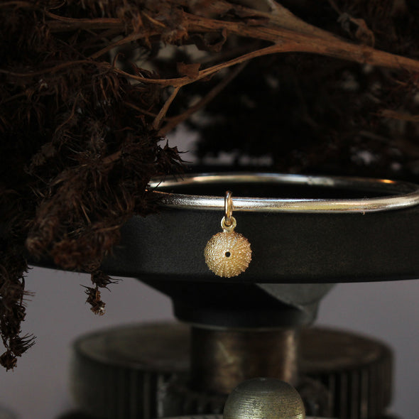 Urchin -Little, St Martin's - solid 9ct gold on a solid silver bangle