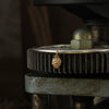 Small solid 9ct gold blackberry on silver bangle