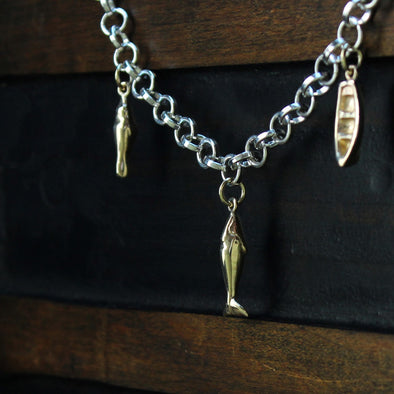 Wrist chain No. 2 with seafarers selection - solid 9ct gold